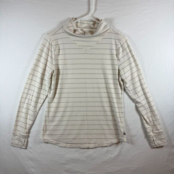 Talbots Tops - T by Talbots Mockneck Long Sleeve Top Cream Metallic Silver